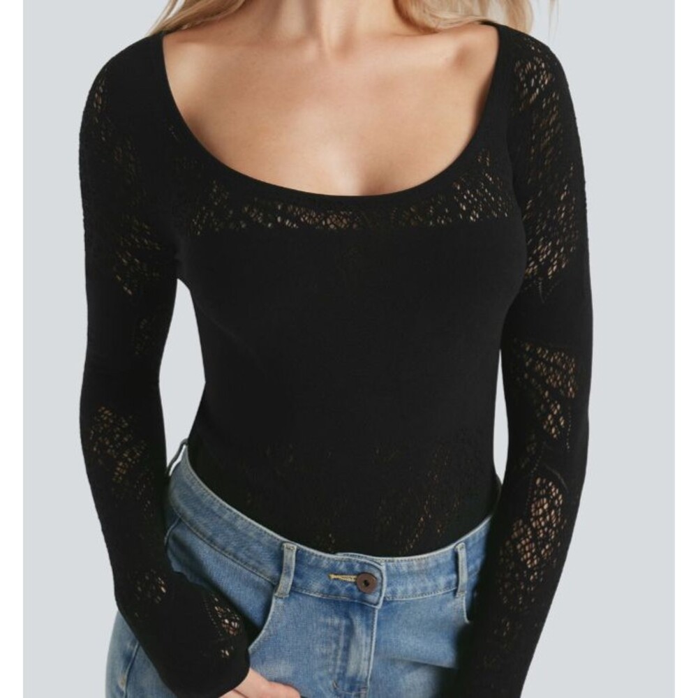 Halara OneForm Seamless Flow Scoop Neck Cut Out Long Sleeve Top Size Medium